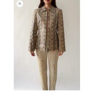 90s Snake Print Leather Jacket
